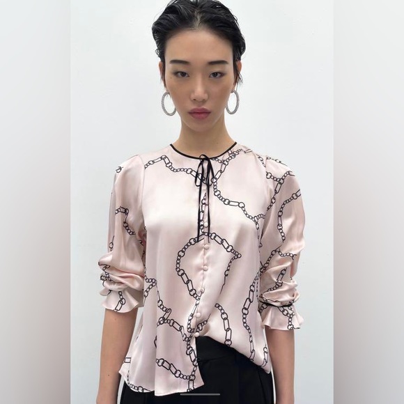 COPY - ZARA Chain Print Shirt new with tags size xl - Picture 1 of 7